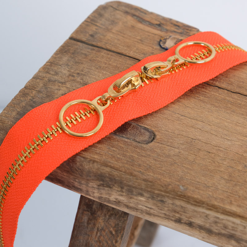 40cm Orange Gold Double-Slider Circle Clasp - Maison Klem
